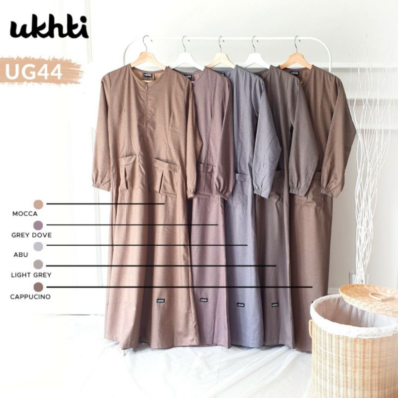 Dress Ukthi UG44 Bahan Katun Muslim Gamis Muslim Wanita
