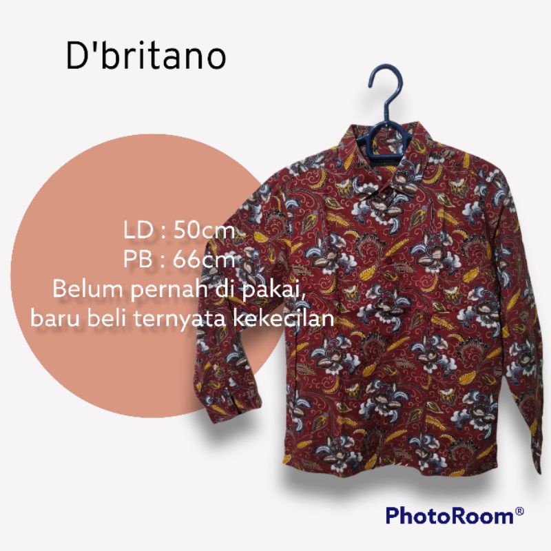 KEMEJA HEM LENGAN PANJANG BATIK D'BRITANO PRELOVED