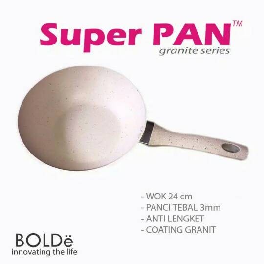 BOLDE Super Pan WOK 24 cm BEIGE - Wajan Kompor Induksi