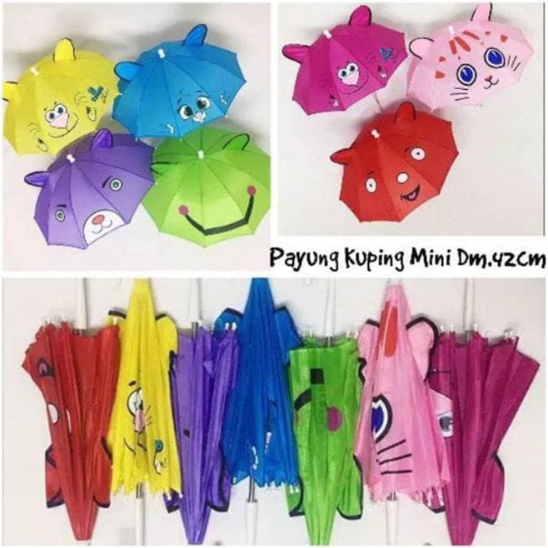 Payung Karakter Anak / Payung Unik Kuping / Payung Lucu Diameter 30