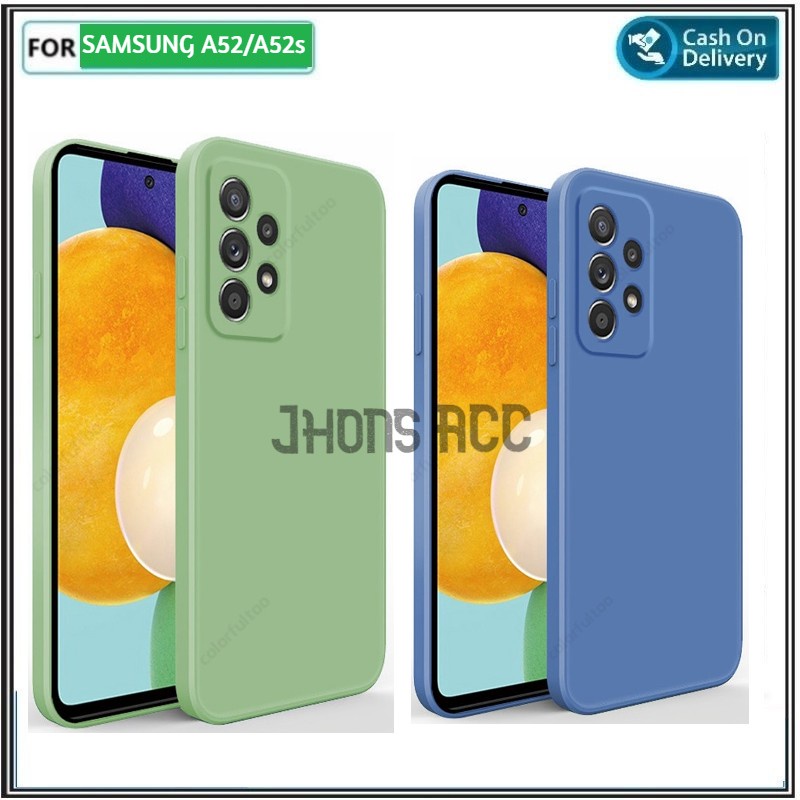 Phone Case Samsung A53 A52 A52s Case Liquid Silicone Macaron Softcase Square Camera Protect