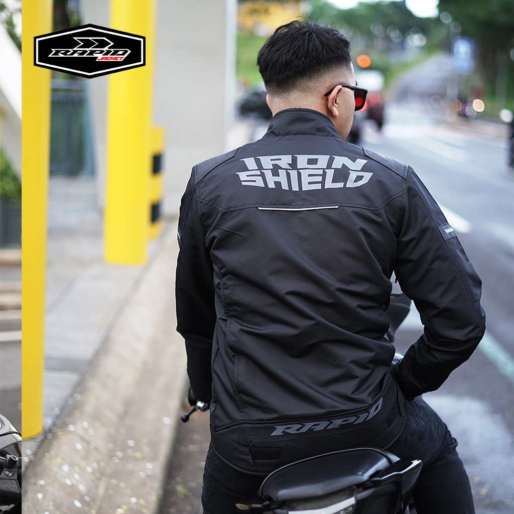 Jaket motor touring premium RAPID  IRONSHIELD jacket reflektif, berventilasi, anti air dan anti angin