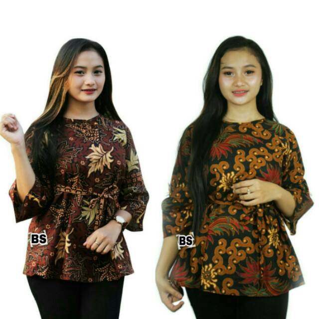 Batik Dolby Dolbi Dobby Doby Tenun Sutra Tulis Katun ATBM Baron ATASAN BATIK WANITA sogan SRG308-2