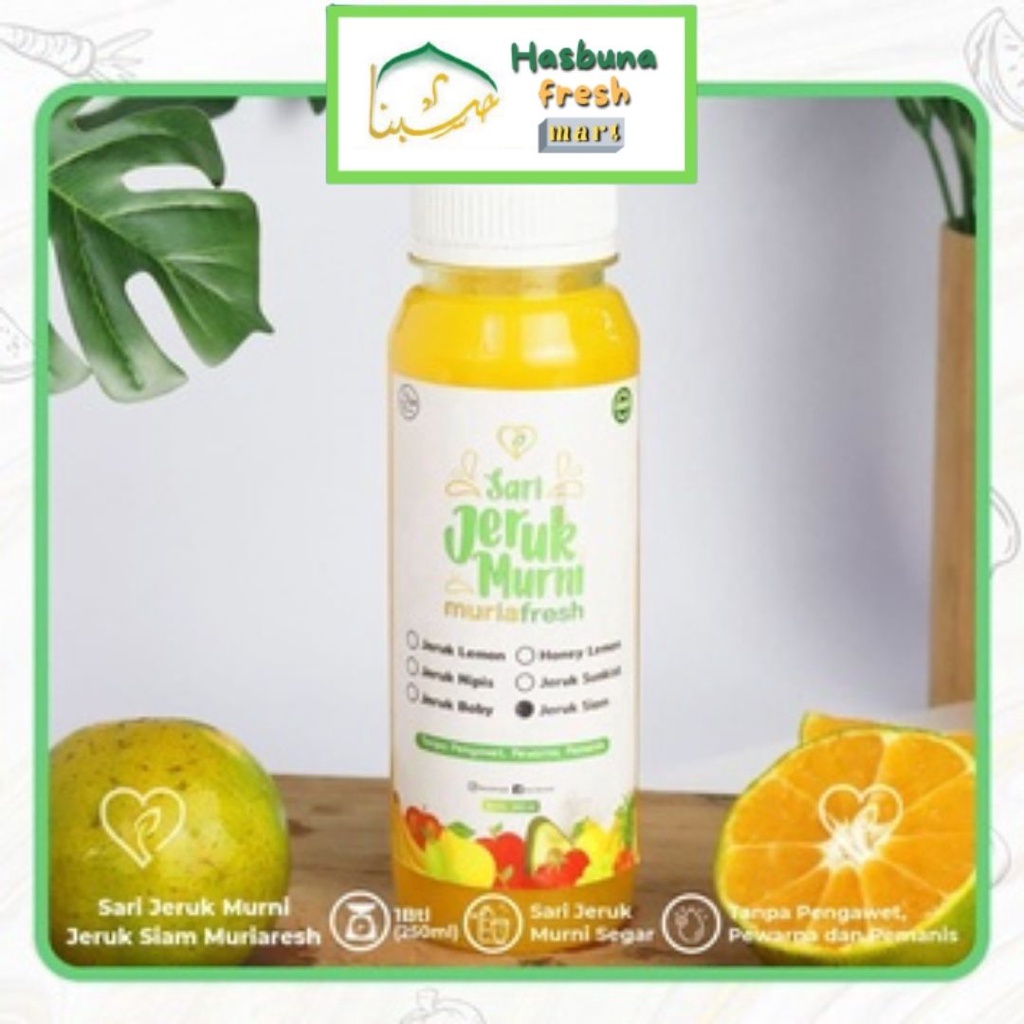 

Sari Jeruk Murni Jeruk Siam Hasbuna fresh mart 250ml