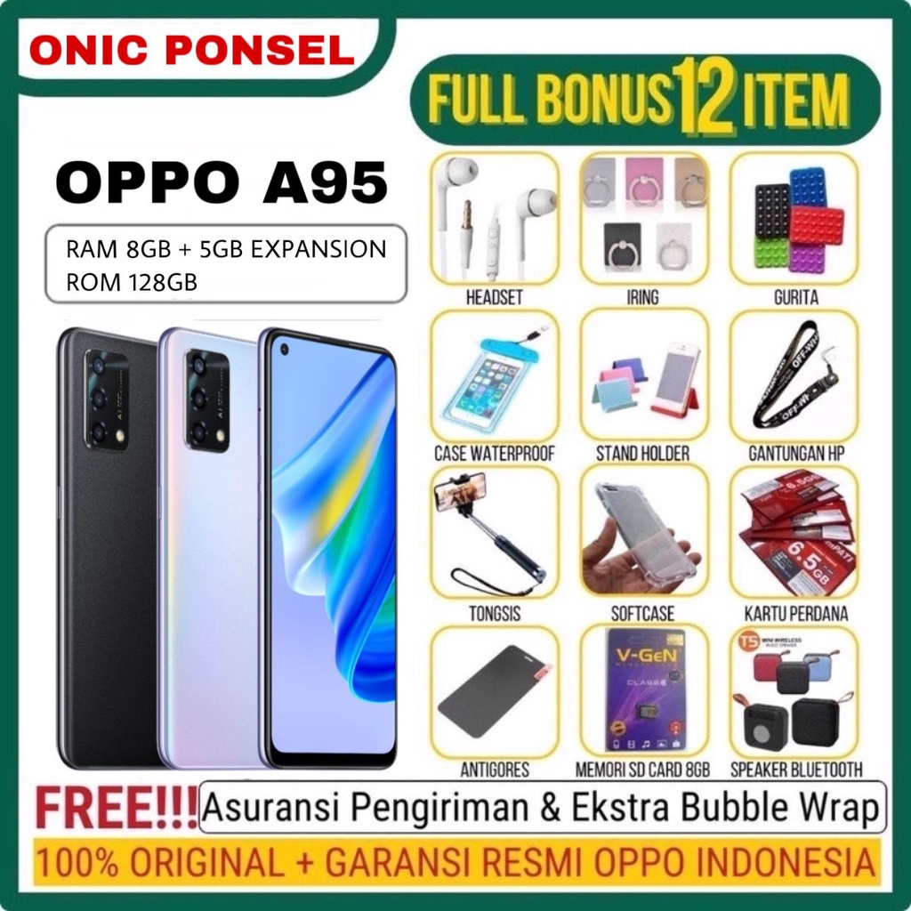OPPO A95 RAM 8GB+5GB EXPANSION ROM 128GB GARANSI RESMI 1TAHUN