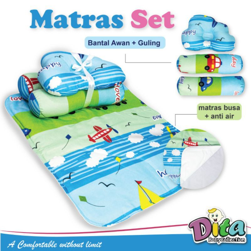 Matras Set Dita Matras Bantal Guling Bayi Kasur bayiMatras set bantal guling bayi matras perlak Moon