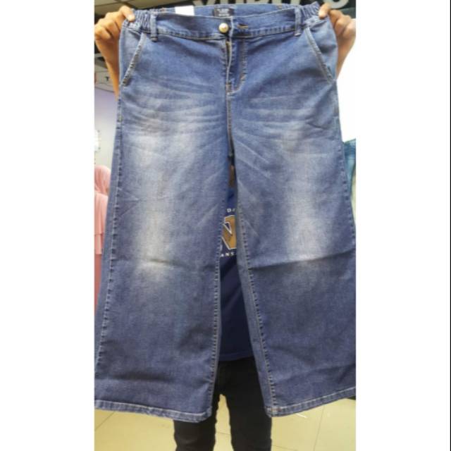 #059 VJ JEANS KULOT IMPORT PINGGANG KARET 31 - 34