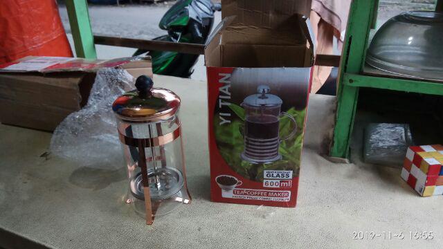 French Press Coffee Maker Rosegold / Coffee Plunger Alat Penyeduh Kopi