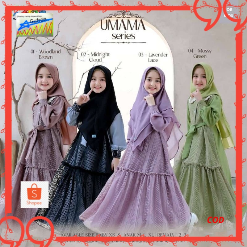 gamis anak usia 8 sampai 10 tahun umama set syari kids series gamis muslim anak perempuan brukat gam