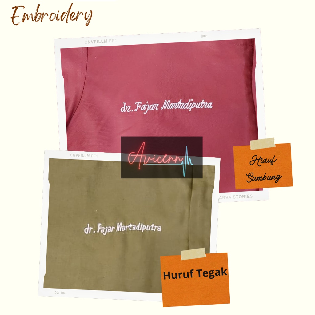 Embroidery / Bordir Nama - Custom