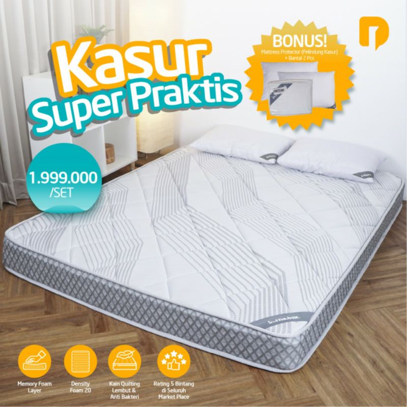 Kasur Springbed In The Box Kasur Dalam Kotak Comfy Uk. 120,180 & 160 x 200 Bonus Mattress Protector 