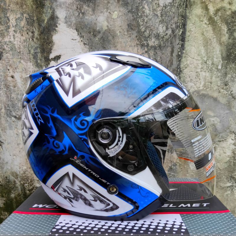 HELM INK CENTRO JET MOTIF #6 WHITE BLUE DAN WHITE RED-#6 White/Blue