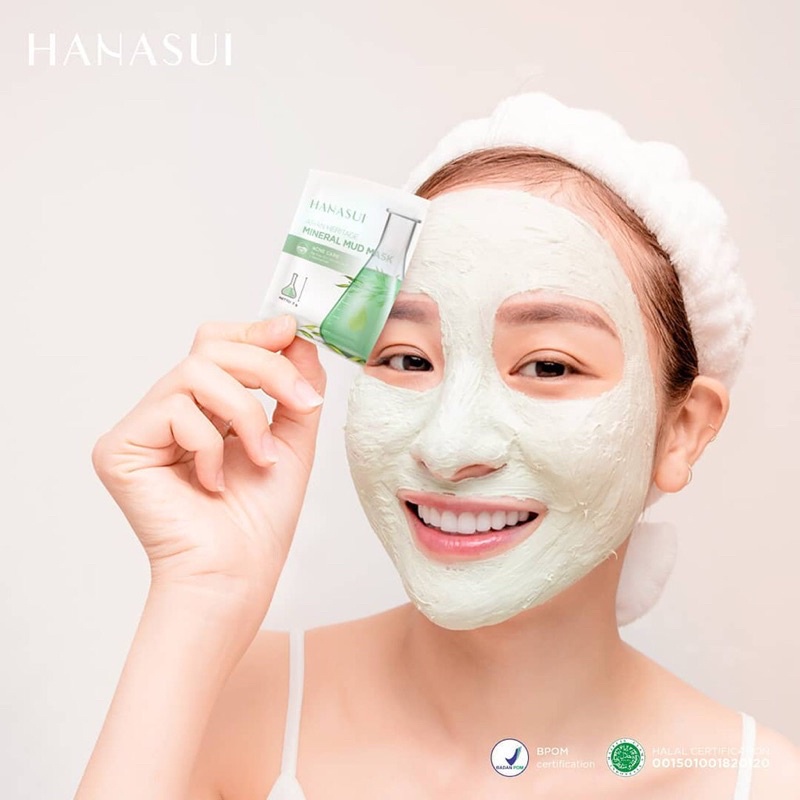 Hanasui mineral mud mask Original brightening acne pore minimizing