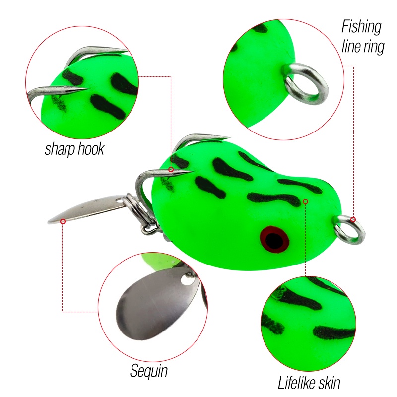 1 Pc 2.5cm/3.2g Umpan Pancing Soft Bait Bentuk Katak Bahan Plastik 11 Warna Ukuran