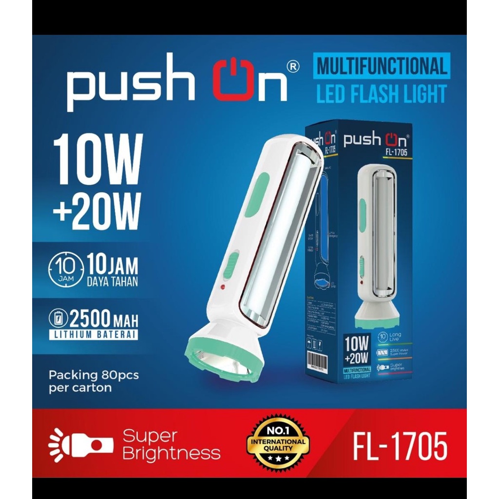 Senter Lampu Emergency Push On FL-1705