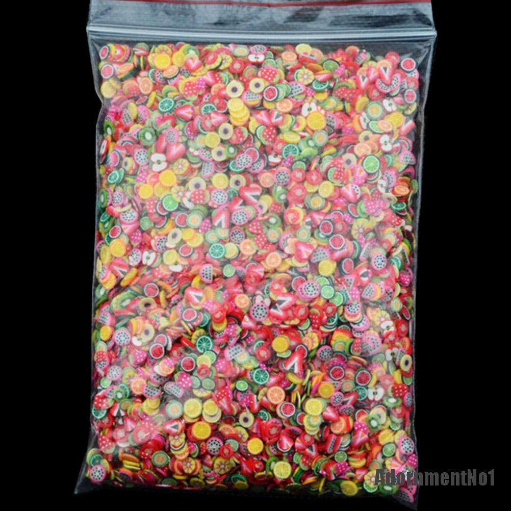 (Adornmentno1) 1000pcs / Set Stiker Polymer Clay 3d Untuk Dekorasi Nail Art / Manicure