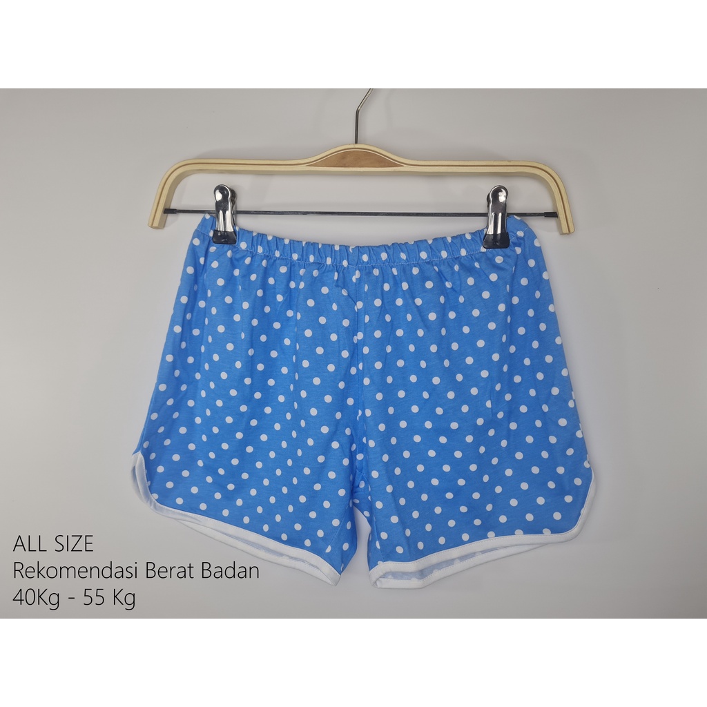 Summer Pants Celana Pendek Wanita - Blue Polkadot Fit to S