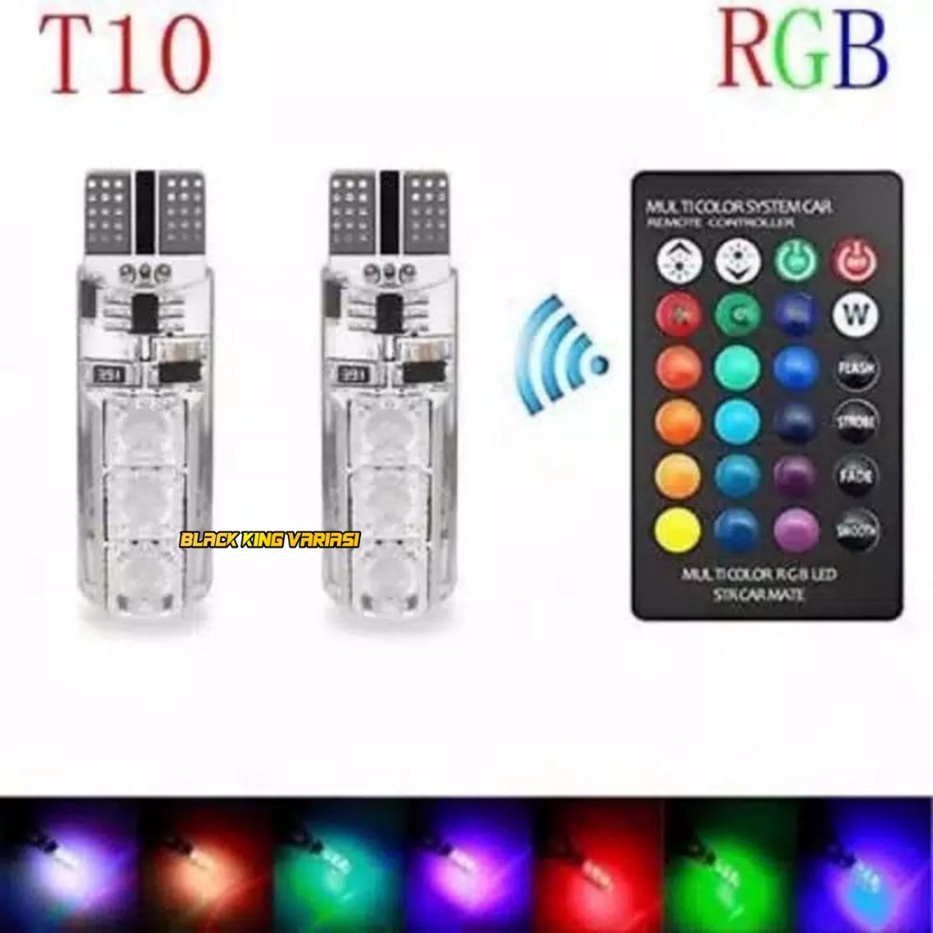 LAMPU LED T10 LAMPU SEN LAMPU REM LAMPU KOTA RGB BISA GANTI WARNA PAKAI REMOT