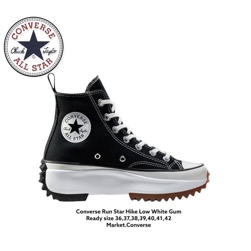 Converse Run Star Hike Black White Original Global Guarante