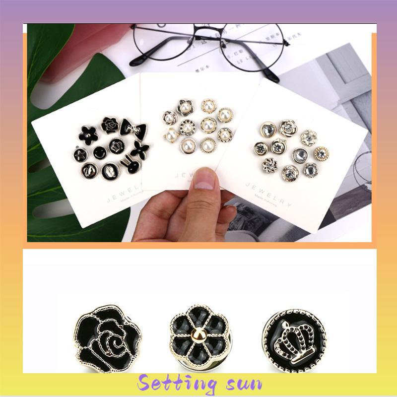 Tak Terlihat Tanpa Tombol Jahit Pakaian Wanita Yang Dapat Dilepas Sweater Kemeja Kardigan Dekorasi TN