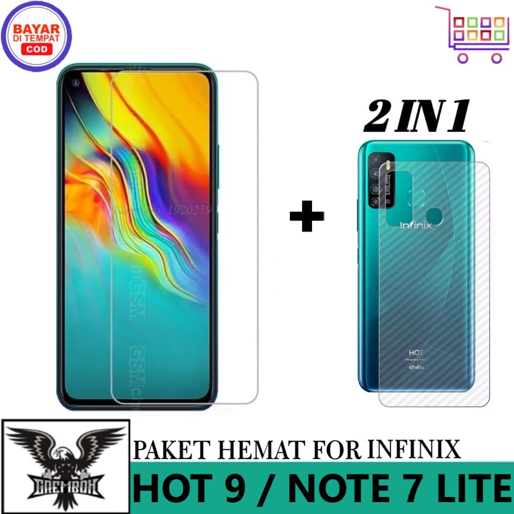 Promo Tempered Glass Infinix Hot 9 Note 7 Lite Free Garskin Carbon Premium Anti Bekas Sidik Jari