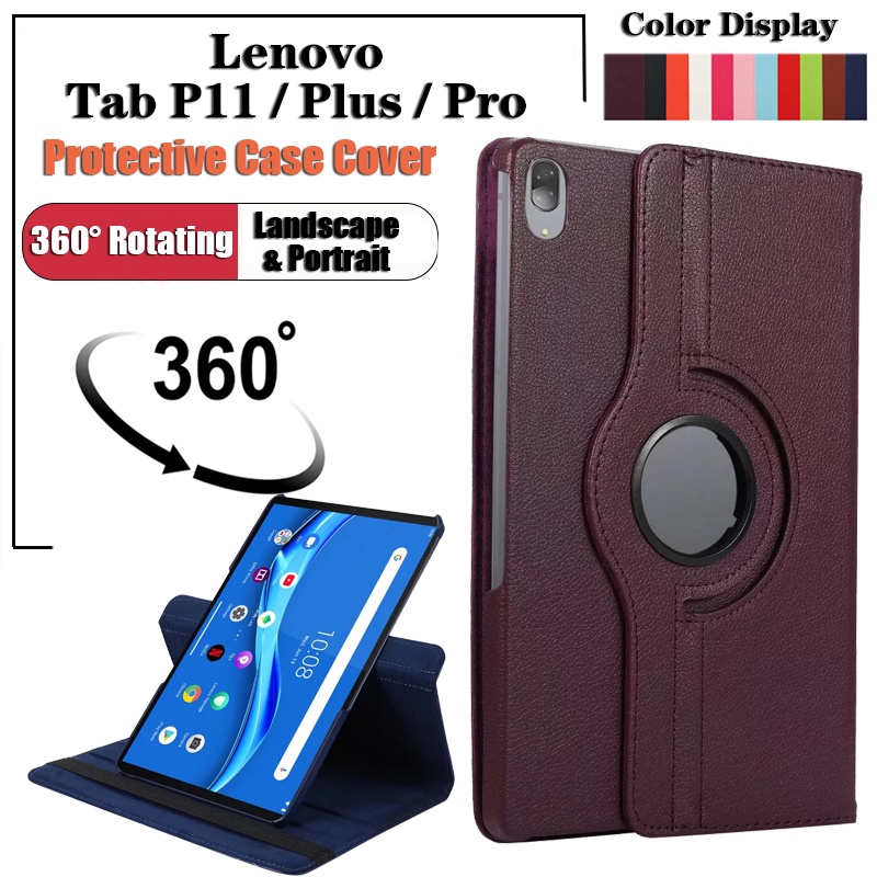 [Ready Stock] Untuk Lenovo Tab P11 TB-J606/P11 Plus 11.0 &quot;TB-J607/P11 Pro 11.5&quot; TB-J716/P12 Pro 12.6 &quot;TB-Q706 Tablet Cover Pelindung Fashion360° Casing Kulit Flip Stand Putar