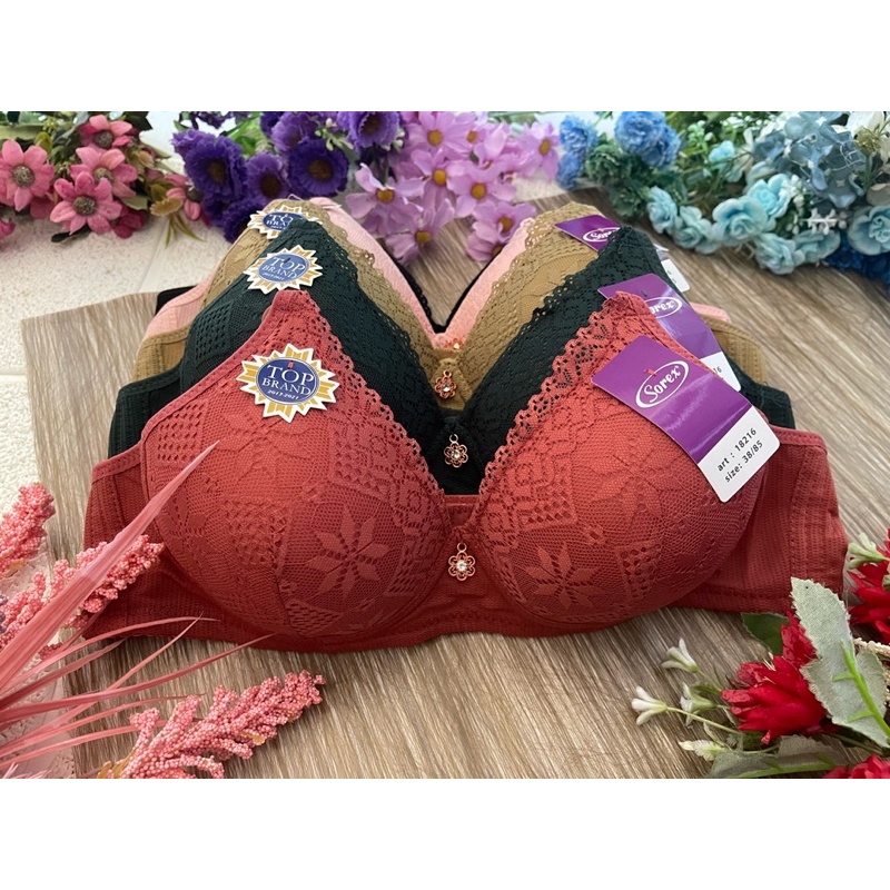 sorex bra tanpa kawat busa tipis renda size 34 18216