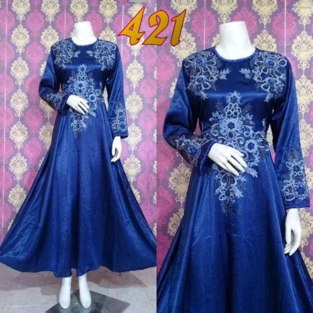 Gamis satin mewah payet