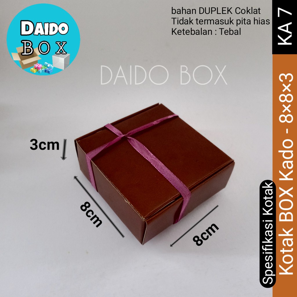 

ISI 36 BIJI Kotak Kado Murah Coklat 8x8 Ka7 | Kardus Box Dus Souvenir Aksesoris