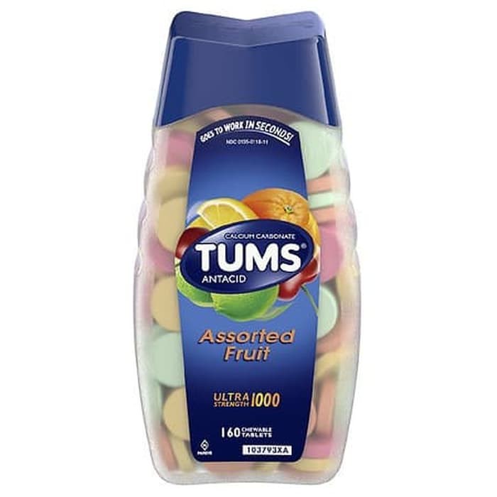 TUMS Antacid Assorted Fruit Ultra Strength 1000 mg 160 Tablets