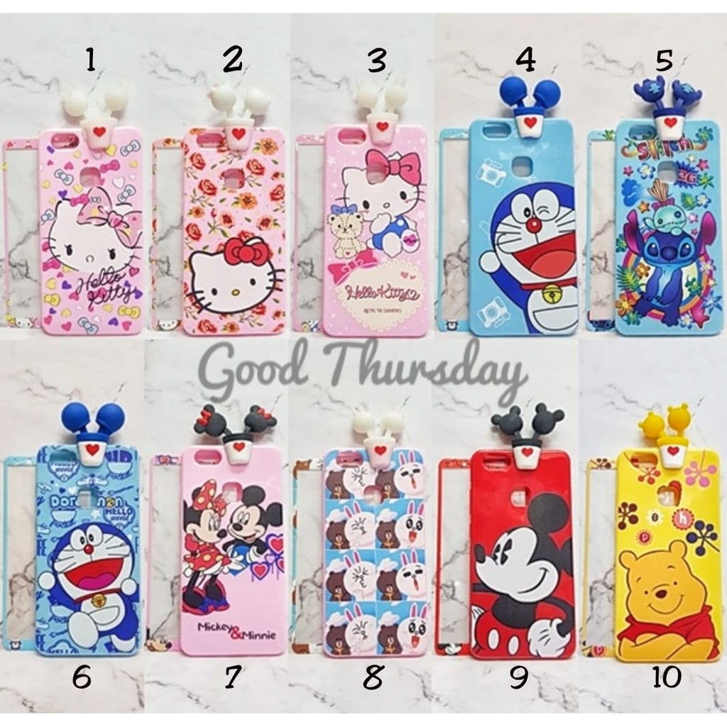 Case Jelly Double Doll 3D Disney Tempered Oppo F1s A59 F5 A83