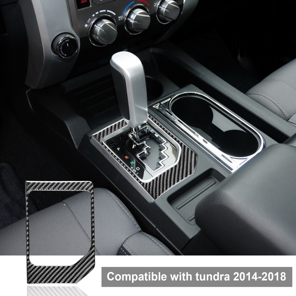 Suppmodelx &lt; Sticker Dekorasi Panel Tuas Shifter Mobil Toyota Tundra 2014-2018 Bahan Serat Karbon Tahan Panas