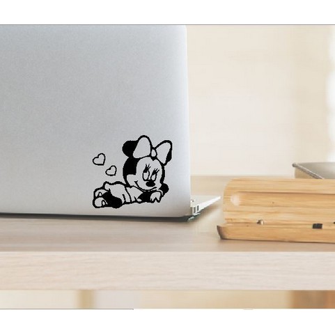 Stiker Sleeping Minnie Mouse Kartun Mobil Motor Laptop Helm Kaca Cutting Sticker