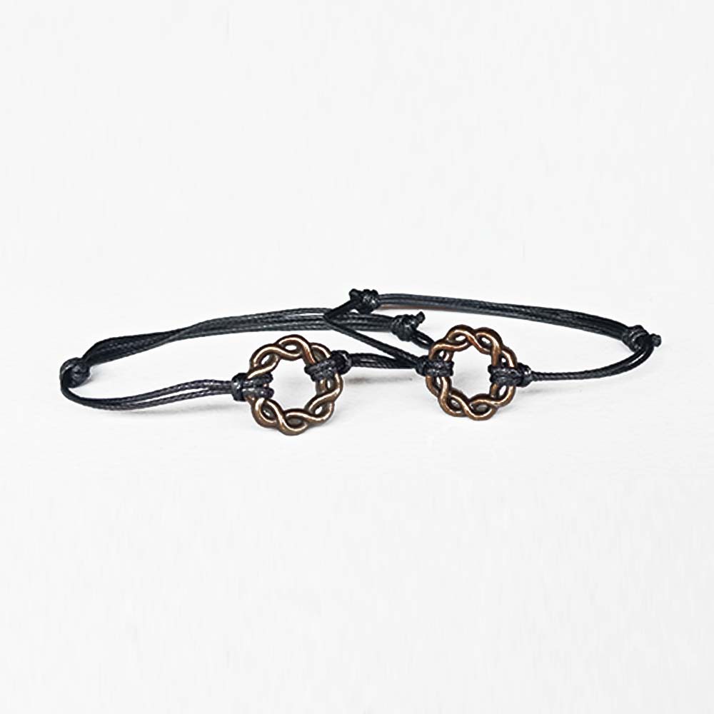 Gelang Couple Bronze Round Simple Knot Waterproof