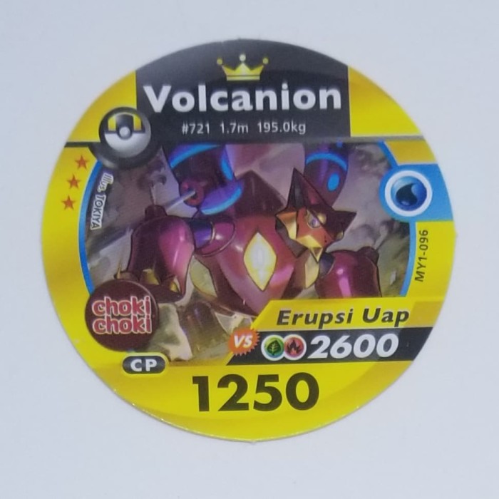 Kartu Pokemon Bulat Choki Choki Gold medallion ultra card Volcanion 96