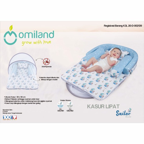 Omiland ob2116 kasur bayi lipat bumper + kelambu Sailor