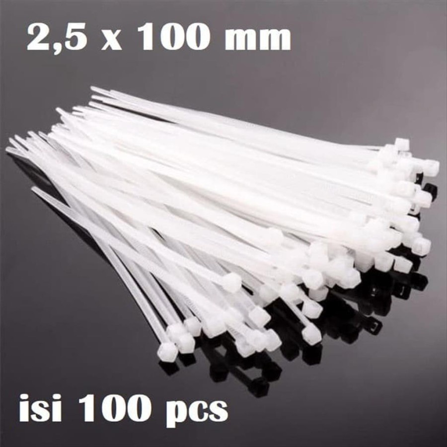 Kabel Ties 10cm Pengikat Plastik/kabel tie/kabel serut isi 100pc - 2.5mm X 100mm