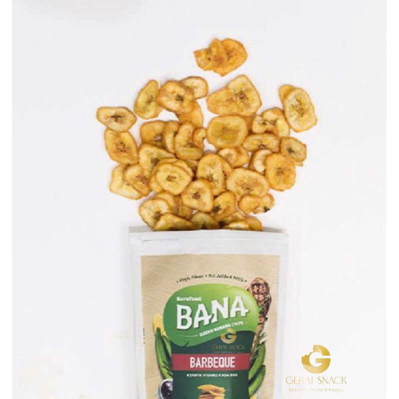 Barefood - BANA Green Banana Chips Rasa Barbeque Non MSG 50g