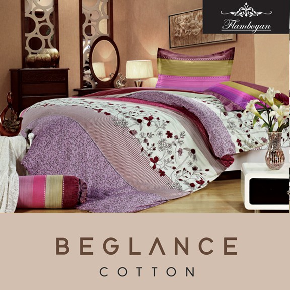 Kintakun Sprei Queen 160 Flamboyan Beglance Cotton Cokelat