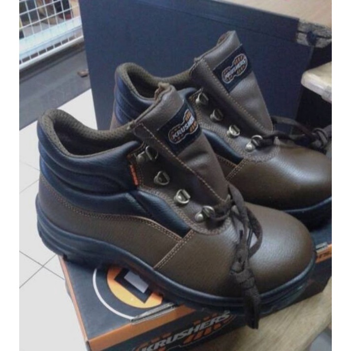 ORIGINAL SEPATU SAFETY KRUSHER FLORIDA HITAM DAN COKLAT BARU