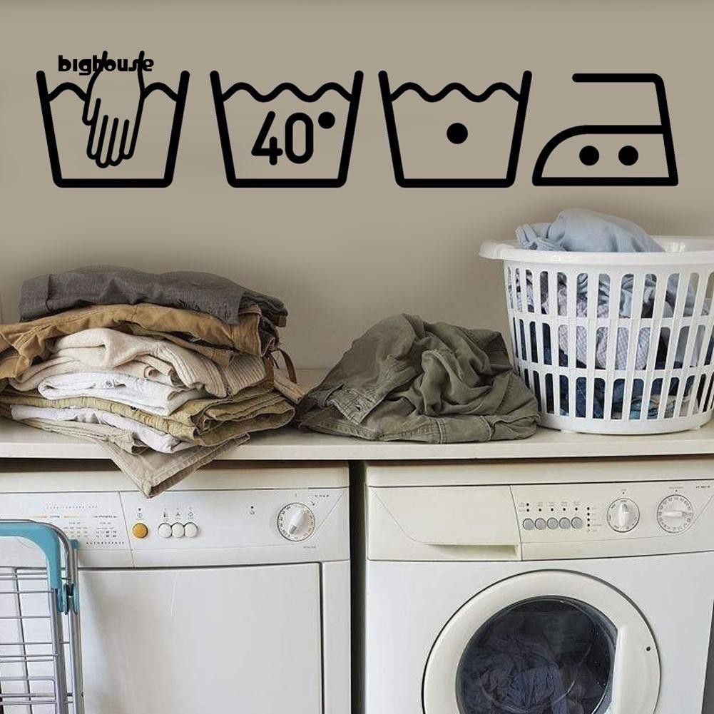 Bighouse Washing Machine Removable Waterproof Art Sticker Decal Laundry Room Wall Decor Shopee Indonesia