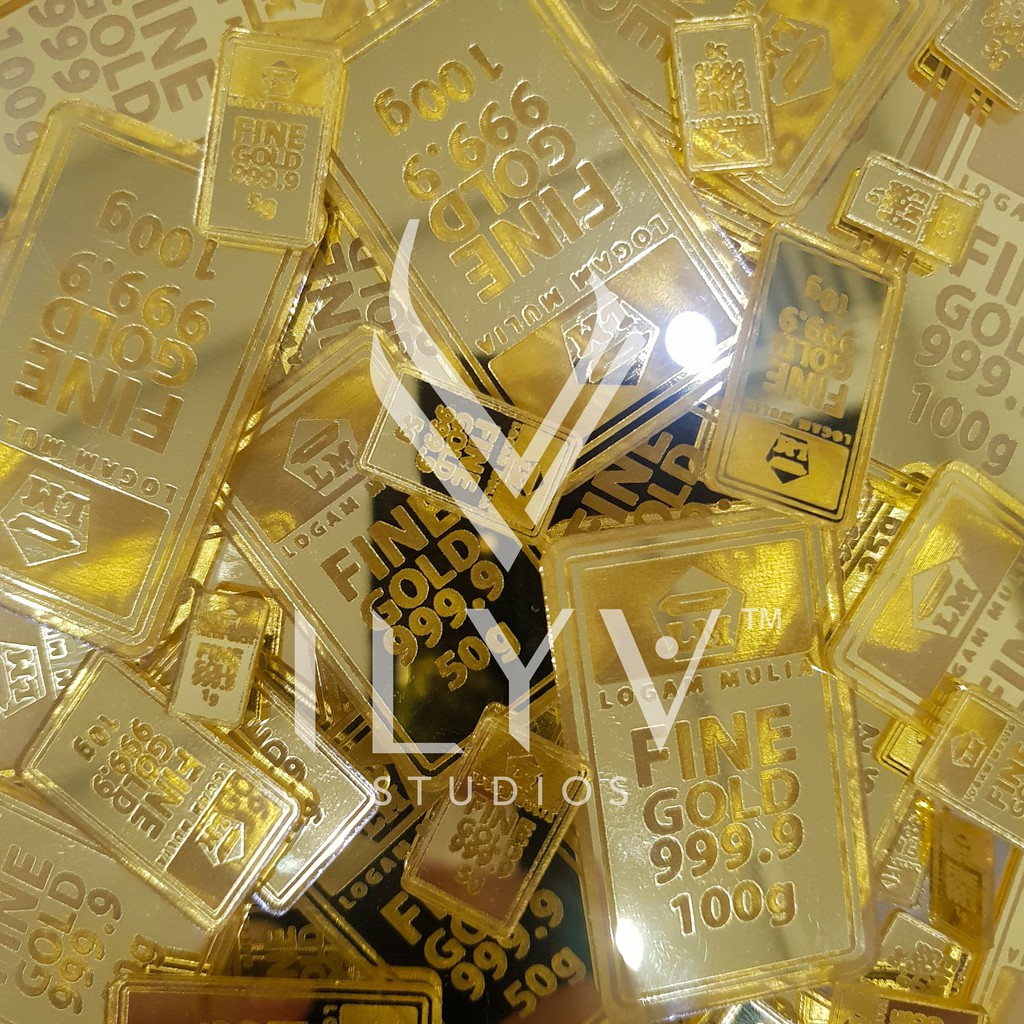 Replika Logam Mulia 100 gram 99% Mirip / Replika Emas 100 gr / Accesoris Ring Box / Farme Mahar / Gr