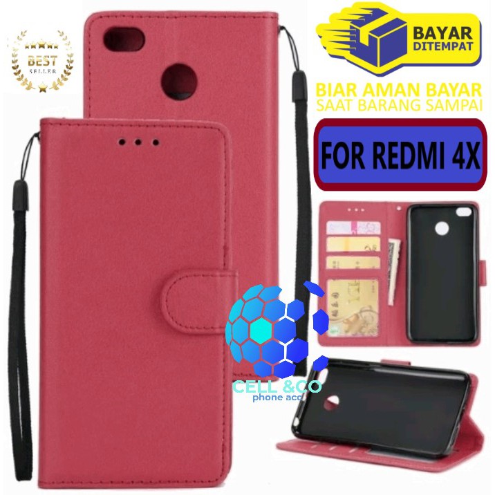 Flip cover XIAOMI REDMI 4X Flip case buka tutup kesing hp casing flip case leather wallet