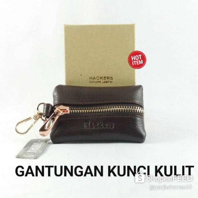 GANTUNGAN KUNCI KULIT ASLI hackers