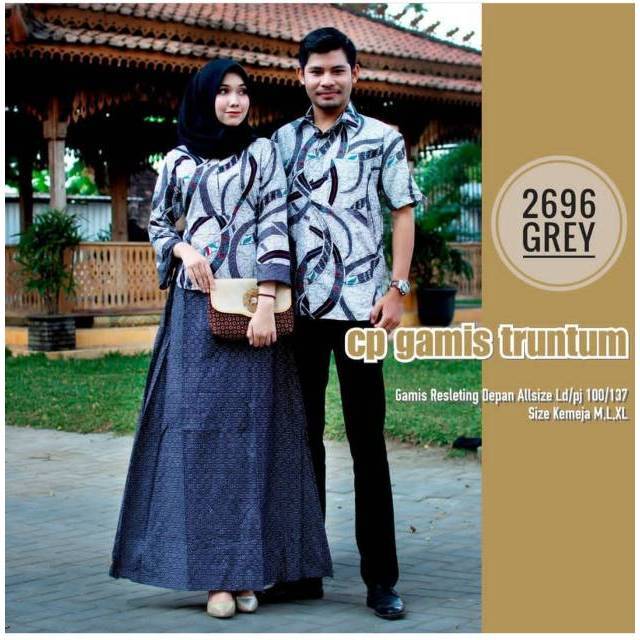 CP GAMIS TRUNTUM 2696 - GAMIS PEPLUM RUMBAI Original batik bisa COUPLE