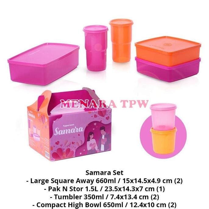 Premium Product Tupperware Samara Set Kado Hampers Isi 7Pcs Botol Kotak Toples - Paling Dicari