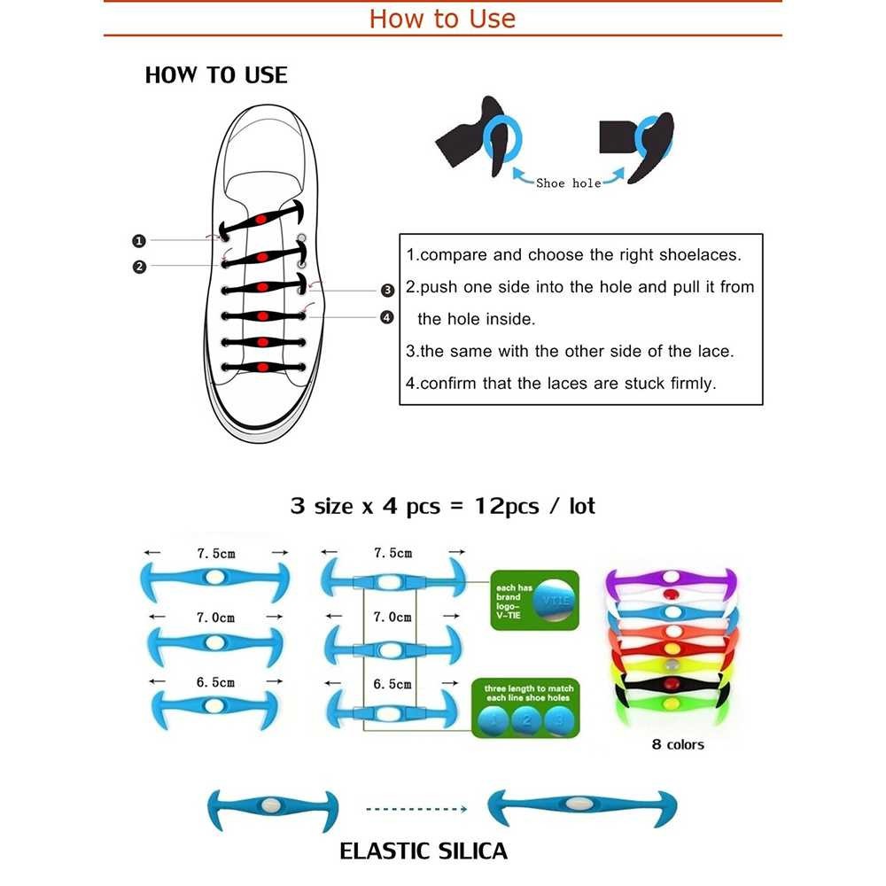 Bayar Ditempat SOBU Tali Sepatu Lazy Lace No Tie Shoelaces 12 PCS - N026