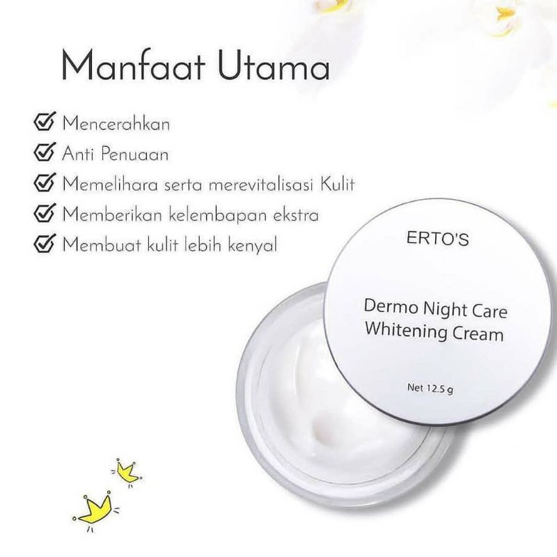 Ertos Dermo Night Cream Krim Malam Krim pemutih wajah BPOM