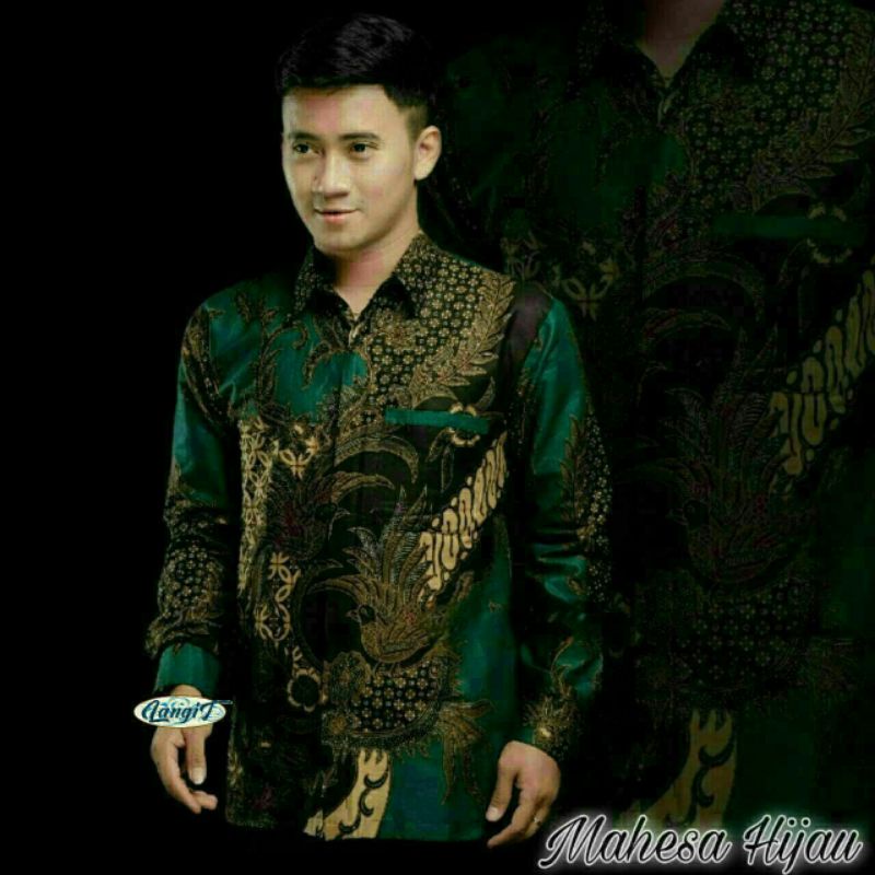 KEMEJA BATIK PRIA LENGAN PANJANG HITAM MANIS M L XL XXL