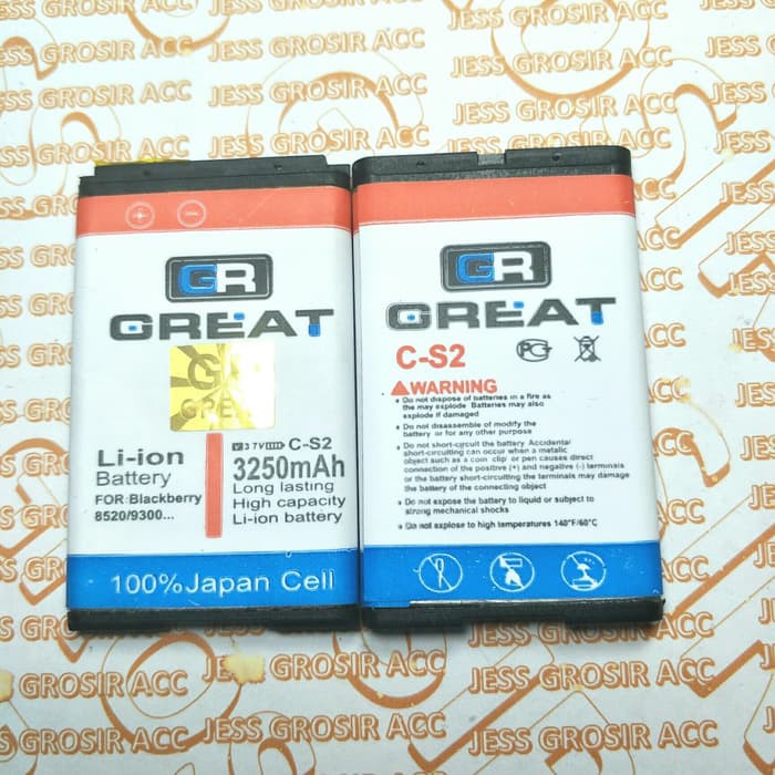 Baterai Battery GREAT Double Power BlackBerry BB Gemini C-S2 , CS2 8520 9300